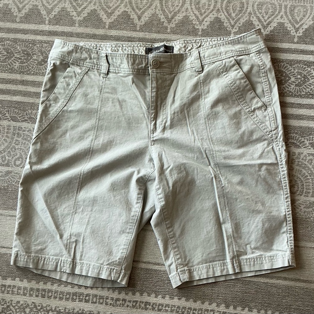 Eddie Bauer Women's Khaki Flat Front Shorts